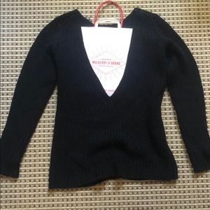 Zara knit v-back cotton sweater